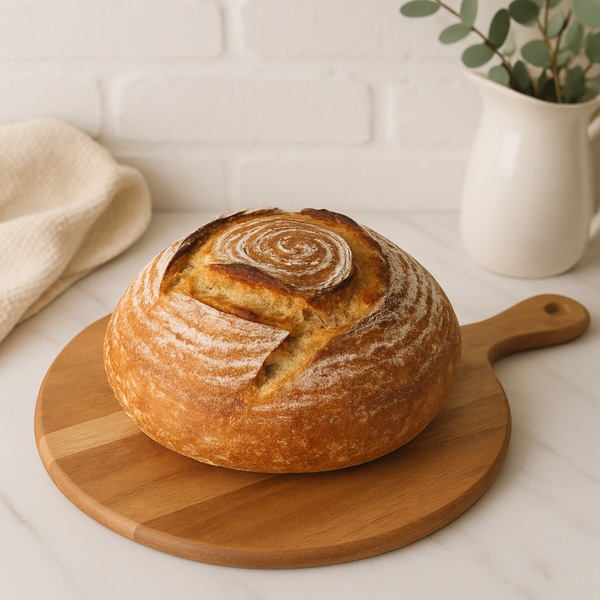 Acacia Wood Round Cutting Board with Handle