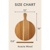 Acacia Wood Round Cutting Board with Handle